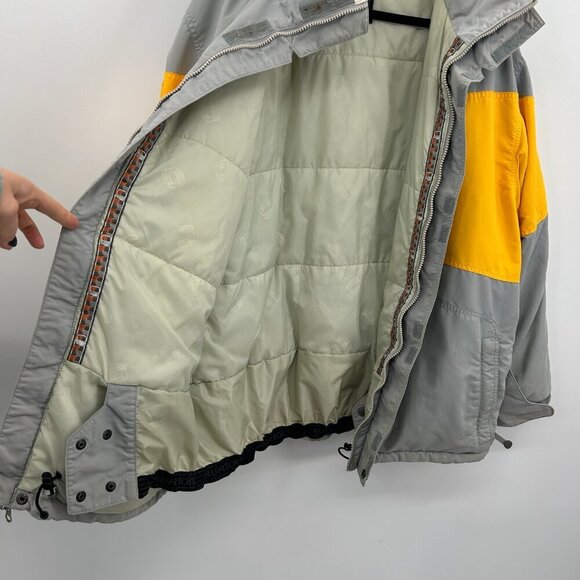 BURTON *FLAWED* Men's Vintage Toast Gray Yellow Snowboard Jacket Size Large - Picture 12 of 15